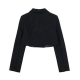Notched Lapel Cropped Blazer