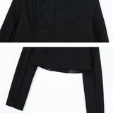 Notched Lapel Cropped Blazer