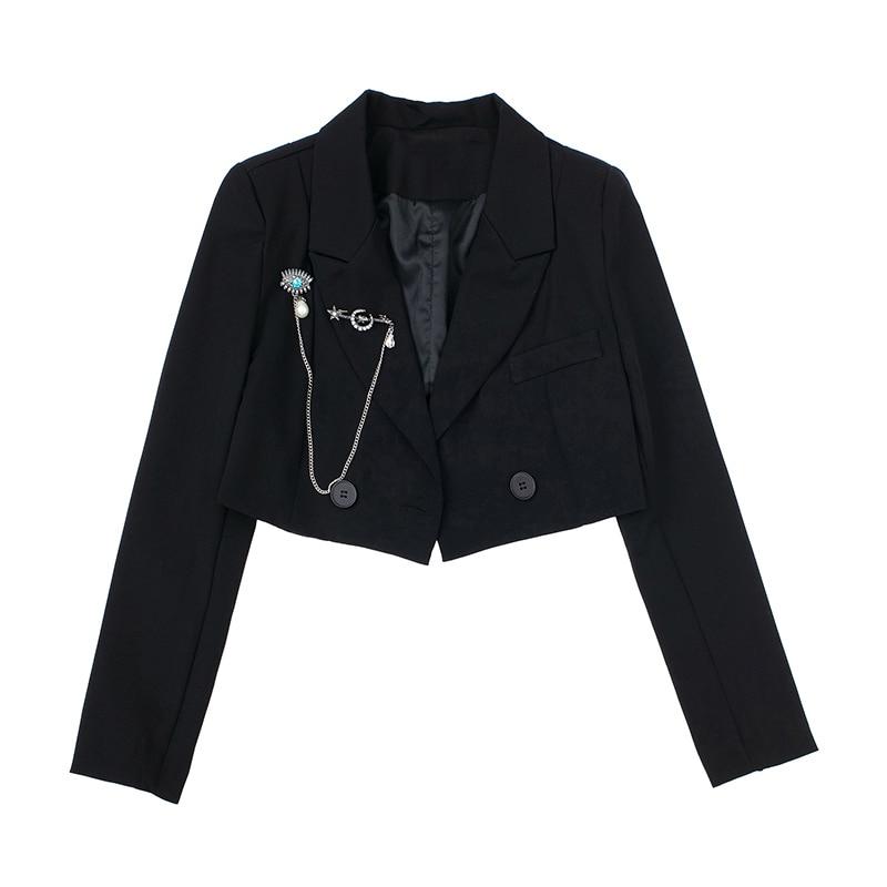 Notched Lapel Cropped Blazer