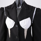 Notched Lapel Deconstructed Blazer