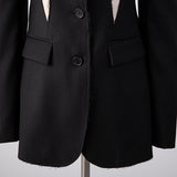 Notched Lapel Deconstructed Blazer