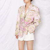 Oversize lapel floral blazer
