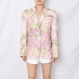 Oversize lapel floral blazer