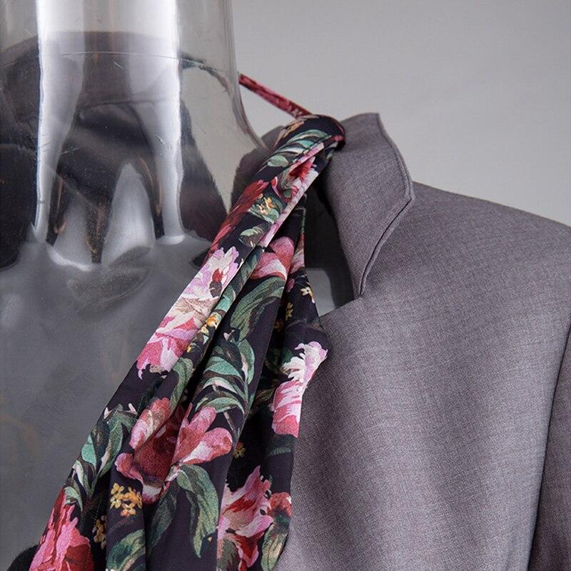 Primetime Looks-Patchwork classic blazer in gray