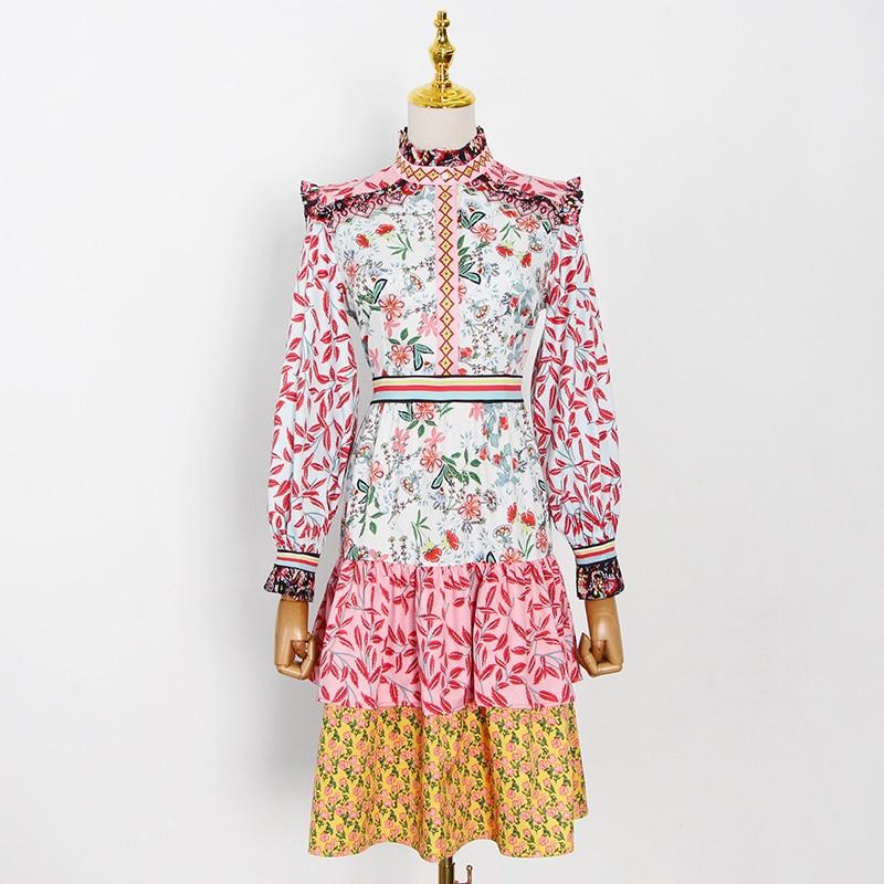Patchwork Floral Bohemian Mini Dress
