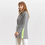Primetime Looks-Plaid classic blazer with pockets