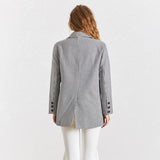 Primetime Looks-Plaid classic blazer with pockets
