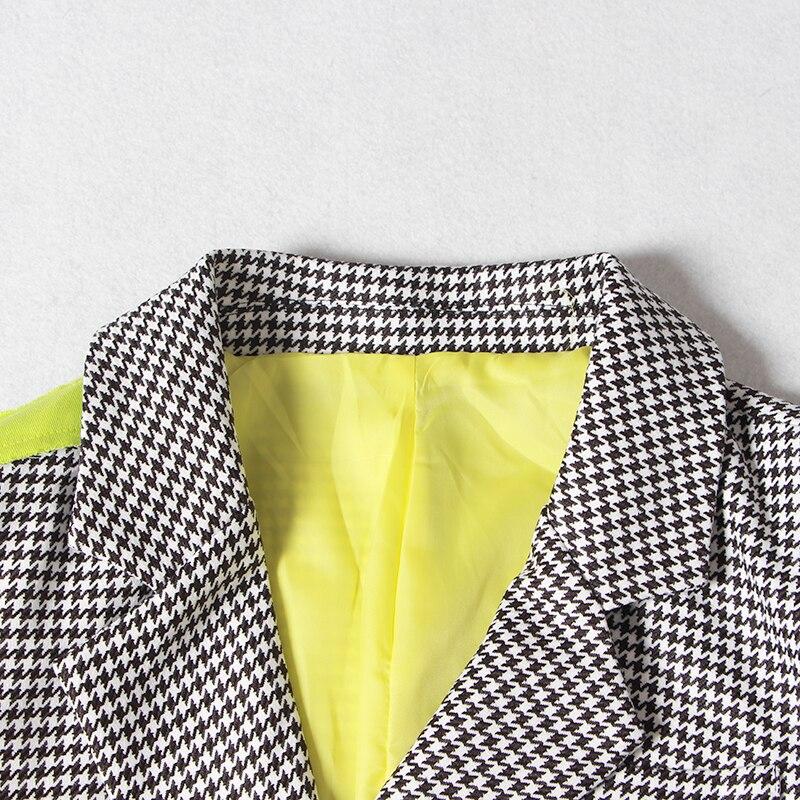 Primetime Looks-Plaid classic blazer with pockets