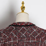Primetime Looks-Plaid tweed V-Neck blazer