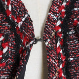 Primetime Looks-Plaid tweed V-Neck blazer