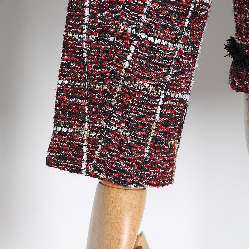 Primetime Looks-Plaid tweed V-Neck blazer
