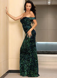 REEMA Emerald High-Slit Gown