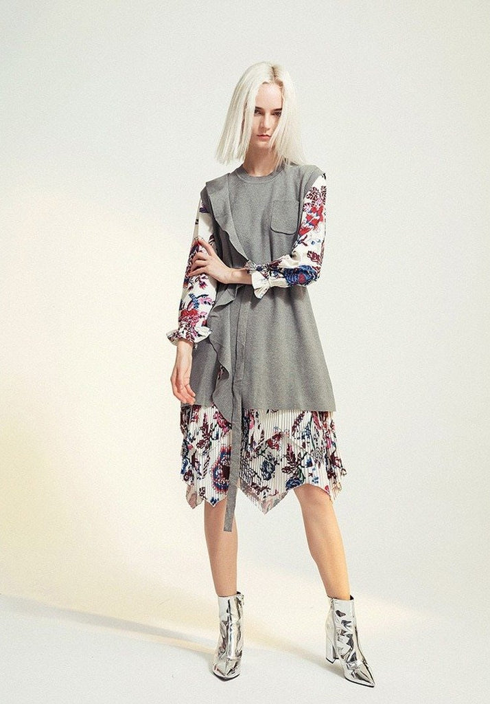 RIZ 2-in-1 Belted Midi Dress