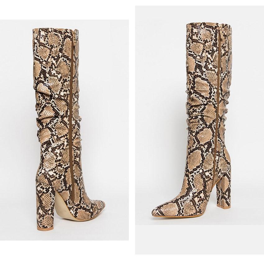 Serpent mid-calf high-heel boots