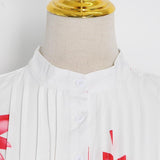 SHIRLEY Pleated Floral Print Midi Dress