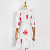 SHIRLEY Pleated Floral Print Midi Dress