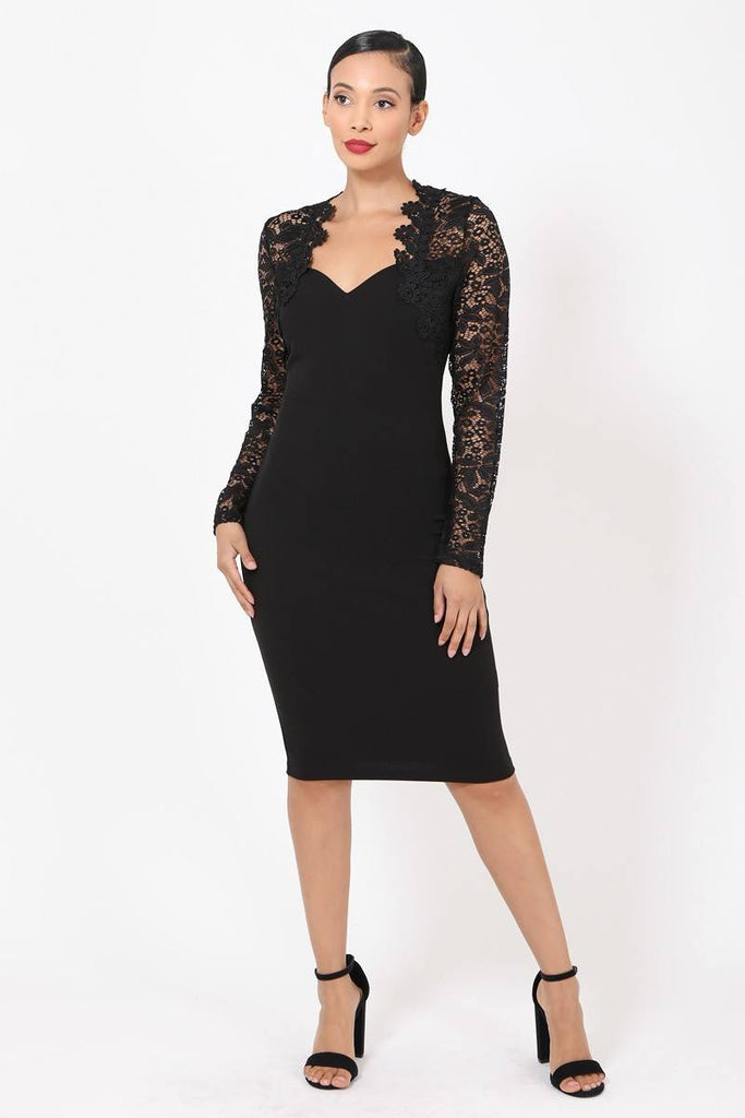 SORELLA lace cocktail dress in red or black