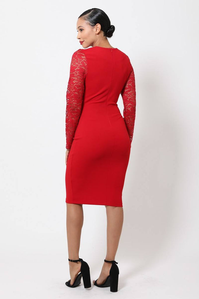 SORELLA lace cocktail dress in red or black