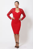 SORELLA lace cocktail dress in red or black