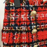Tartan Plaid Mid-rise Tweed Shorts