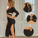 TATIANA Cut-out Midi Dress with Slit