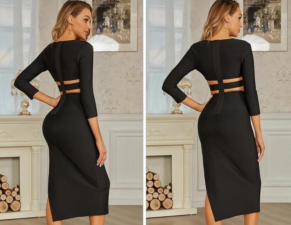 TATIANA Cut-out Midi Dress with Slit