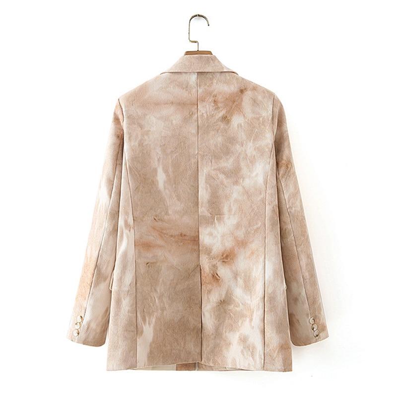 Tie-dyed Print Notched Lapel Blazer