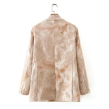 Tie-dyed Print Notched Lapel Blazer