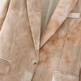 Tie-dyed Print Notched Lapel Blazer
