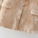 Tie-dyed Print Notched Lapel Blazer