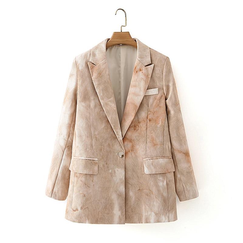 Tie-dyed Print Notched Lapel Blazer