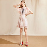 TINSEL Mesh Butterfly Lace Mini Dress