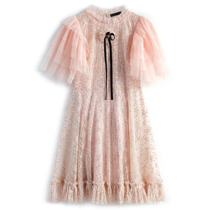 TINSEL Mesh Butterfly Lace Mini Dress