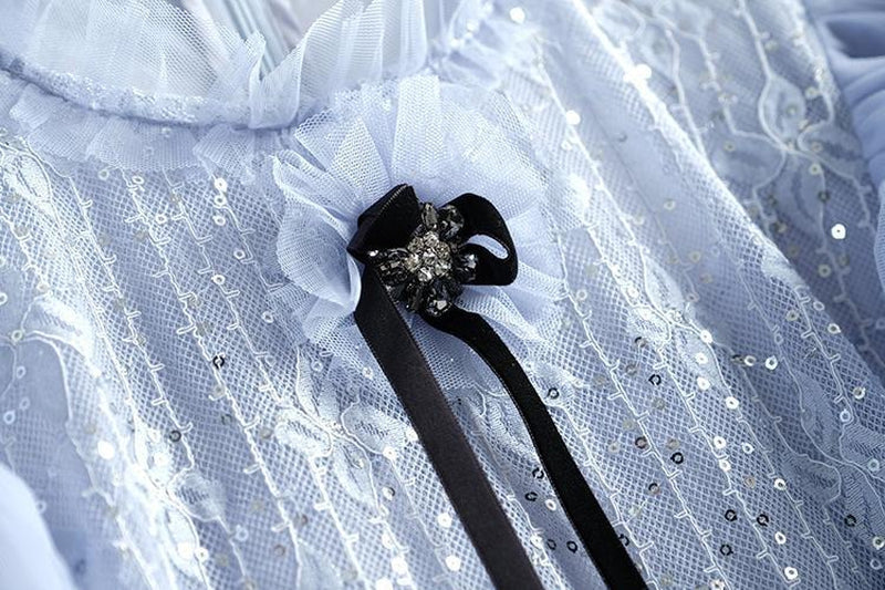 TINSEL Mesh Butterfly Lace Mini Dress