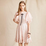 TINSEL Mesh Butterfly Lace Mini Dress