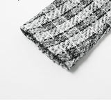 Primetime Looks-Tweed plaid skirt suit