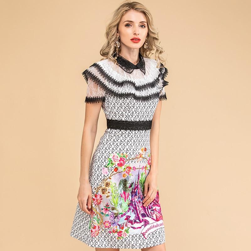 VENICE Vintage Printed Mini Dress