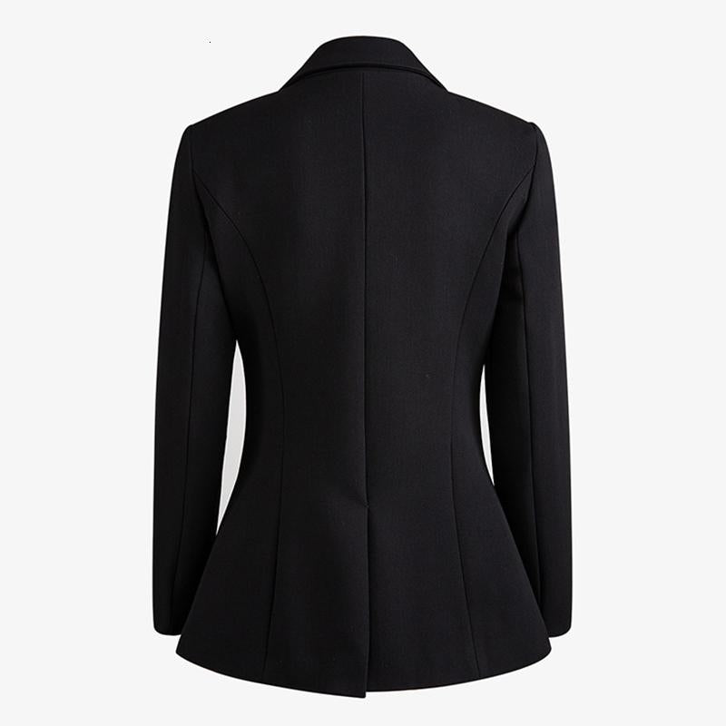Primetime Looks-Zipper decorated lapel blazer