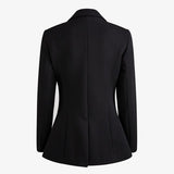 Primetime Looks-Zipper decorated lapel blazer