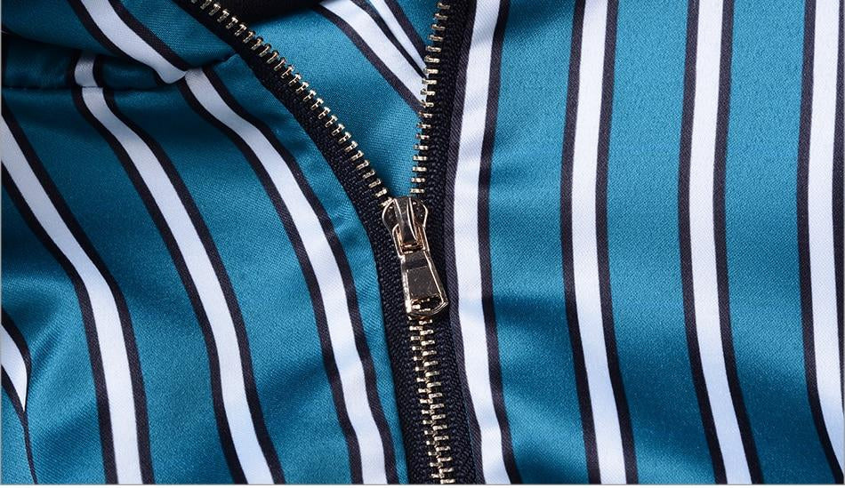 Striped one-shoulder asymmetric top-Primetime Looks