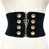 Elastic waist belt with zipper