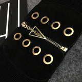 Elastic waist belt with zipper