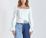 Antoinette asymmetric top beaded with pearls