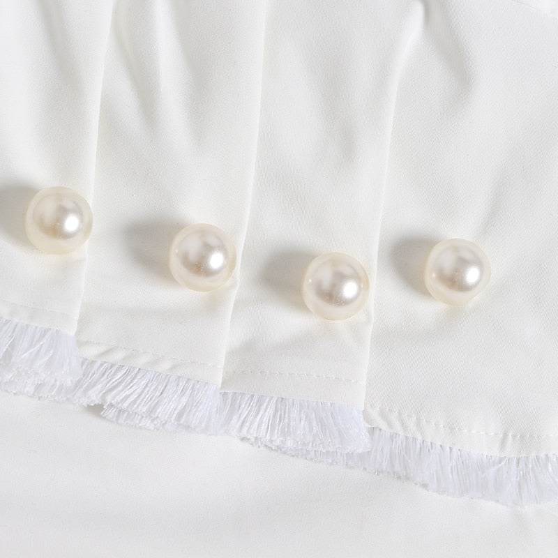 Antoinette asymmetric top beaded with pearls