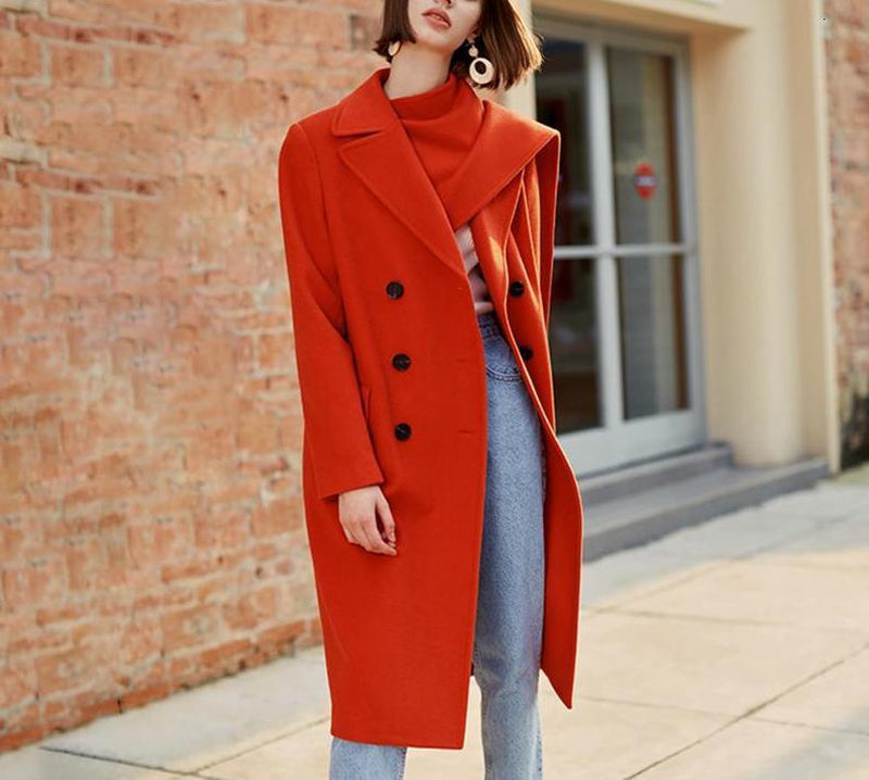 Asymmetric lapel coat