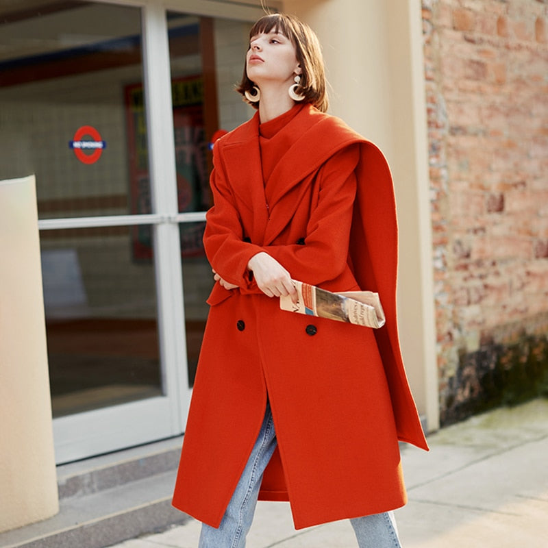 Asymmetric lapel coat