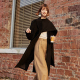 Asymmetric lapel coat