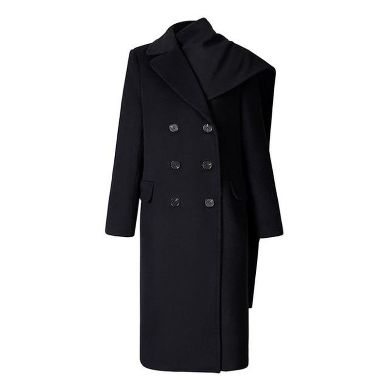 Asymmetric lapel coat