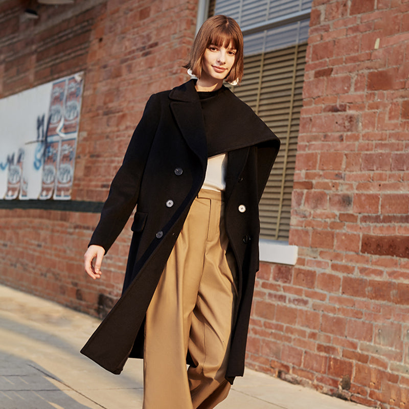 Asymmetric lapel coat