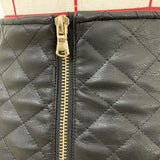 Faux leather grid pencil skirt